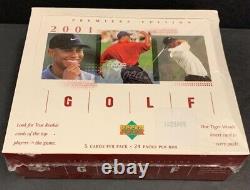 2001 Ud Premiere Edition Golf Unopened Wax Box 24 Packs Tiger Woods Rc