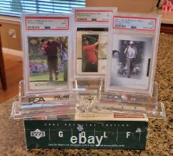 2001 Upper Deck Golf Rack Pack Box + Tiger Woods Rookie 1 21 & 51 PSA 9 MINT