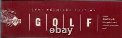 2001 Upper Deck Premiere Edit. Fact. Sealed Red Golf BX T. WOODS RC &AUTO