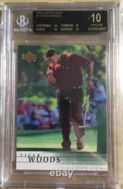 2001 Upper Deck Premiere Edit. Fact. Sealed Red Golf BX T. WOODS RC &AUTO