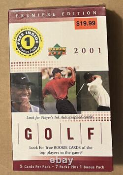2001 Upper Deck Premiere Edition Golf Blaster Box Look for Tiger Woods Rookie