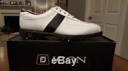 2014 Footjoy FJ ICON Mens Golf Shoes 52070 NEW White/Black 9.5M New withBox