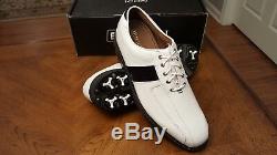 2014 Footjoy FJ ICON Mens Golf Shoes 52070 NEW White/Black 9.5M New withBox