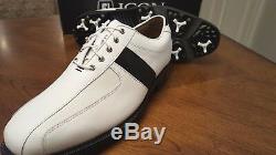 2014 Footjoy FJ ICON Mens Golf Shoes 52070 NEW White/Black 9.5M New withBox