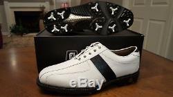 2014 Footjoy FJ ICON Mens Golf Shoes 52070 NEW White/Black 9.5M New withBox