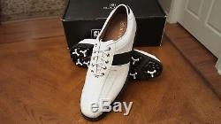 2014 Footjoy FJ ICON Mens Golf Shoes 52070 NEW White/Black 9.5M New withBox