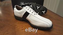 2014 Footjoy FJ ICON Mens Golf Shoes 52070 NEW White/Black 9.5M New withBox