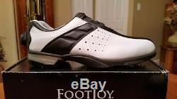 2014 Footjoy Reelfit Boa Mens Golf Shoes 53791 NEW Wh-Blk 10.5M Mint With Box