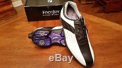 2014 Footjoy Reelfit Boa Mens Golf Shoes 53791 NEW Wh-Blk 10.5M Mint With Box