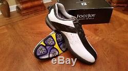 2014 Footjoy Reelfit Boa Mens Golf Shoes 53791 NEW Wh-Blk 10.5M Mint With Box