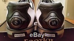 2014 Footjoy Reelfit Boa Mens Golf Shoes 53791 NEW Wh-Blk 10.5M Mint With Box