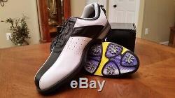 2014 Footjoy Reelfit Boa Mens Golf Shoes 53791 NEW Wh-Blk 10.5M Mint With Box