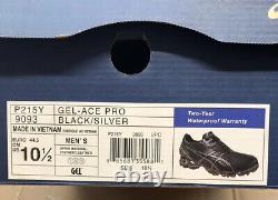 ASICS Gel-ace Pro Black / Silver Golf Shoes 10.5 D New In Box