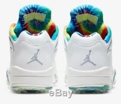 Air Jordan 5 Low G Men's Golf Shoes Tie Dye Peace Love Size 9 In Hand NEW in Box