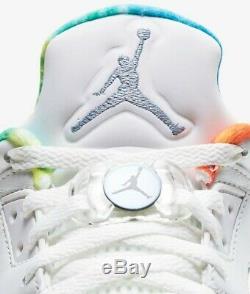 Air Jordan 5 Low G Men's Golf Shoes Tie Dye Peace Love Size 9 In Hand NEW in Box