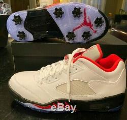 Air Jordan 5 Retro Fire Red Golf Shoes 2020 (Size 10, New In Box)