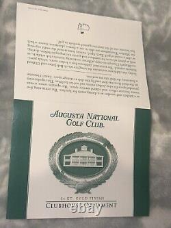 Augusta National Golf Club Clubhouse Ornament 24K Gold Finish New in Box