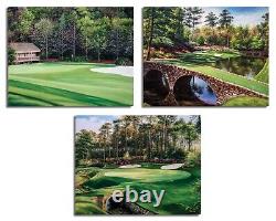 Augusta National Golf Holes 11 12 13 Amen Corner Masters 3 Canvas Frames Azalea