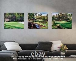Augusta National Golf Holes 11 12 13 Amen Corner Masters 3 Canvas Frames Azalea