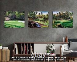 Augusta National Golf Holes 11 12 13 Amen Corner Masters 3 Canvas Frames Azalea