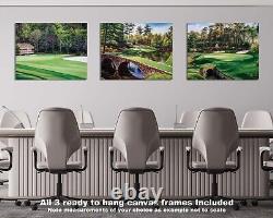 Augusta National Golf Holes 11 12 13 Amen Corner Masters 3 Canvas Frames Azalea