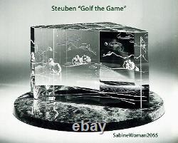 BIG 7lb NEW in BOX STEUBEN glass GOLF GAME engraved ornament putter PGA Rolex