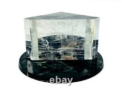 BIG 7lb NEW in BOX STEUBEN glass GOLF GAME engraved putter &base PGA Driver art