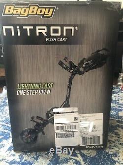 Bag Boy Nitron Auto Open Golf Push Cart Black / Red Brand New In Box