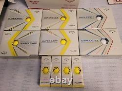 Callaway Super Soft 7 Boxes of Dozen Golf Balls 5 Yellow + 2 White NEW IN BOX