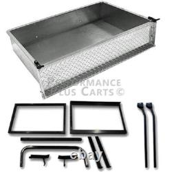 Club Car Precedent Golf Cart Aluminum Diamond Plate Utility Cargo Box & Brackets