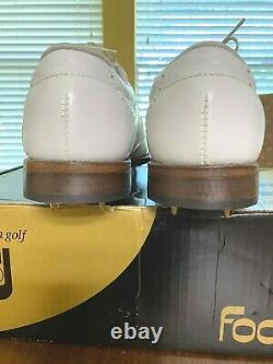 FOOTJOY CLASSICS VINTAGE WHITE GOLF SHOES SIZE 7.5 D #56911 NEW withBOX