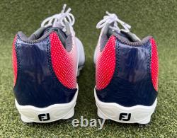 FOOTJOY MENS 11 DNA HELIX Golf Shoes Soft Spike 53317 Red White Blue NEW IN BOX