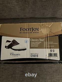 FootJoy Classics Tour Brown/White Golf Shoes Saddle 51619 Size 12D New In Box