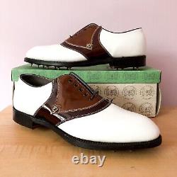 FootJoy Classics White Leather / Brown V-saddle golf shoes Men's 11B New in Box