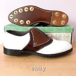 FootJoy Classics White Leather / Brown V-saddle golf shoes Men's 11B New in Box