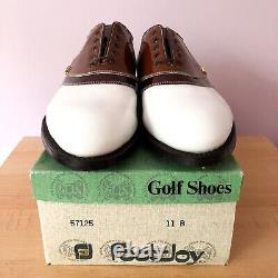 FootJoy Classics White Leather / Brown V-saddle golf shoes Men's 11B New in Box