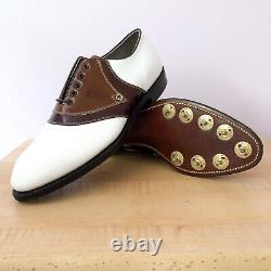 FootJoy Classics White Leather / Brown V-saddle golf shoes Men's 11B New in Box