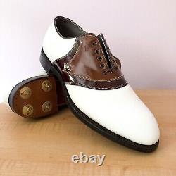 FootJoy Classics White Leather / Brown V-saddle golf shoes Men's 11B New in Box