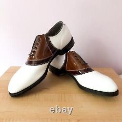 FootJoy Classics White Leather / Brown V-saddle golf shoes Men's 11B New in Box