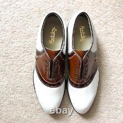 FootJoy Classics White Leather / Brown V-saddle golf shoes Men's 11B New in Box