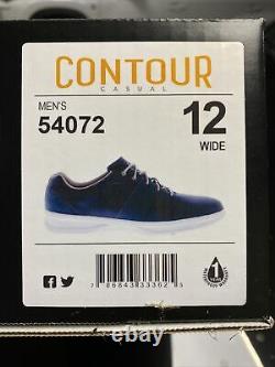 FootJoy Contour Casual Golf Shoes Spikeless Men's Navy New In Box 12 WIDE