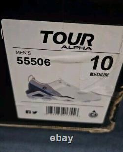 FootJoy Tour Alpha Golf Shoes 55506 White Grey Blue Mens Size 10 M New With Box