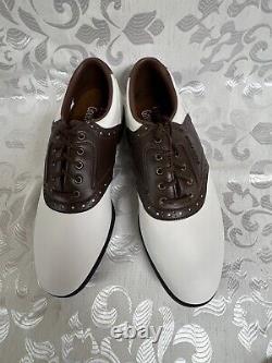 Foot Joy Golf Shoes, 10 B, Med. New In Box, White & Brown