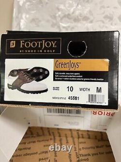 Foot Joy Golf Shoes, 10 B, Med. New In Box, White & Brown