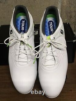 Footjoy Tour-S 55300 White/green Golf Shoes Sz 12 Wide New With Box