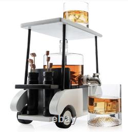 Golf Cart Decanter with 2 Whiskey Glasses A MUST SEE! BRAND NEW IN BOX