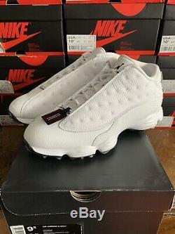 Jordan 13 Golf shoes, size 9.5 brand new. White/white Deadstock with box