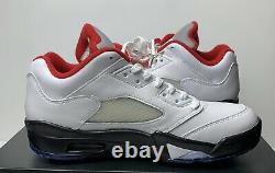 Jordan 5 Low Golf Shoes 7.5 White/Fire Red New In Box Guaranteed Authentic