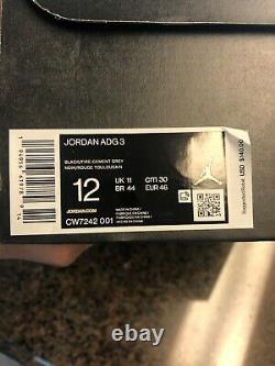 Jordan ADG 3 Golf Shoes Men's Size 12 New In Box -Black/Cement Gray-Sold Out