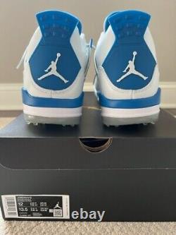 Jordan IV 4 Golf Shoe White Military Blue Size 12 New with Box
